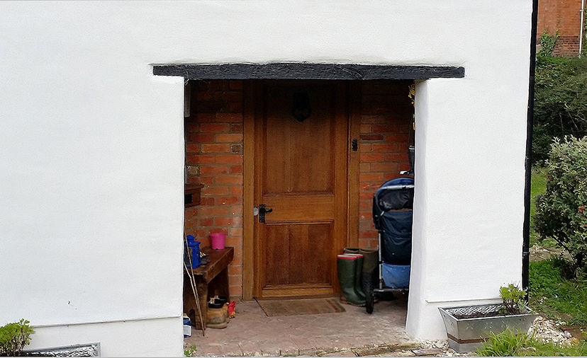 lime rendering porch dorset