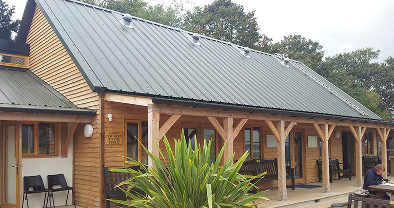 timber framing porch in dorset