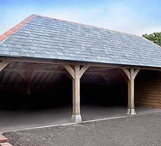 triple bay timber frame garage dorset