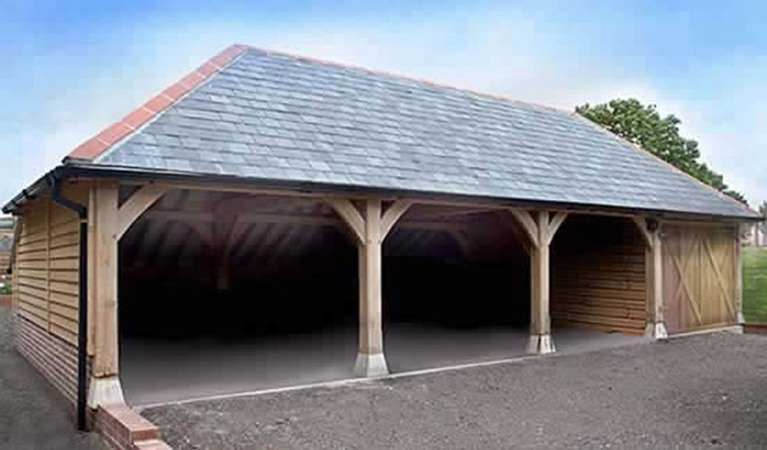 triple bay timber frame garage dorset