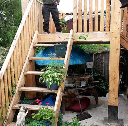 douglas fir balcony steps dorset